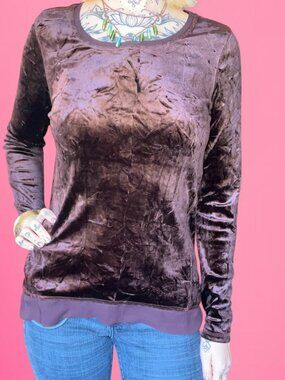 Vintage Y2K Simply Vera Vera Wang velvet long sleeve top